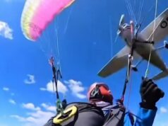 Avião atinge parapente em vídeo chocante Avião atinge parapente em vídeo chocante