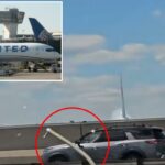 Avião da United atinge poste de luz e trailer de trator na NJ Turnpike ao pousar no aeroporto de Newark: autoridades