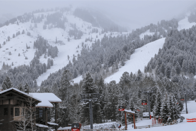 The base of Jackson Hole resort Jackson, Wyoming, on December 24, 2019.