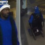 Um bandido foi flagrado roubando uma cadeira de rodas motorizada de dentro de um prédio no Bronx em 21 de abril de 2026.