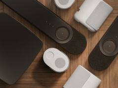 Bose apresenta a coleção Lifestyle com um novo alto-falante, barra de som e subwoofer Alto-falante Bose Lifestyle Ultra em areia de madeira flutuante