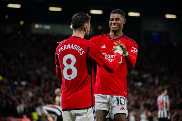 Bruno Fernandes manda mensagem para Marcus Rashford após vencer La Liga com o Barcelona
