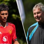 Bryan Robson agora é fotografado assistindo JJ Gabriel durante o treinamento do time principal do Man Utd