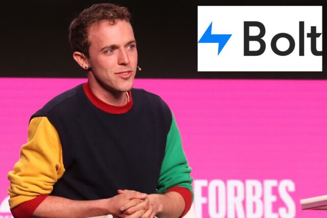 CEO da Bolt demite toda a equipe de RH – Um jovem de cabelo castanho claro e um moletom colorido fala em uma cadeira branca no Forbes Under 30 Summit.