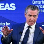 California Governor Gavin Newsom speaks during the The Center for American Progress (CAP) IDEAS Conference in Washington, DC on May 19, 2026.