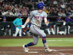 Carson Benge, do Mets, é atingido em 10º lugar depois de subir para o 5º buraco Carson Benge consegue uma dobradinha de RBI na 10ª entrada da vitória do Mets por 3 a 1 sobre o Diamondbacks em 8 de maio de 2026 em Phoenix.