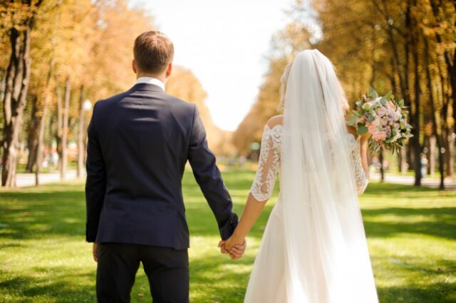 Stock image of married couple.