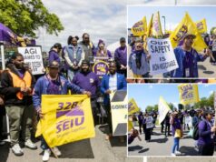 Centenas de pessoas se manifestam após reclamação ‘bomba’ expor condições de trabalho com risco de vida em JFK, LGA Centenas de pessoas se manifestam após reclamação 'bomba' expor condições de trabalho com risco de vida em JFK, LGA
