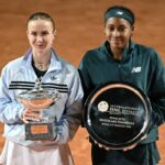 Elina Svitolina of Ukraine and Coco Gauff
