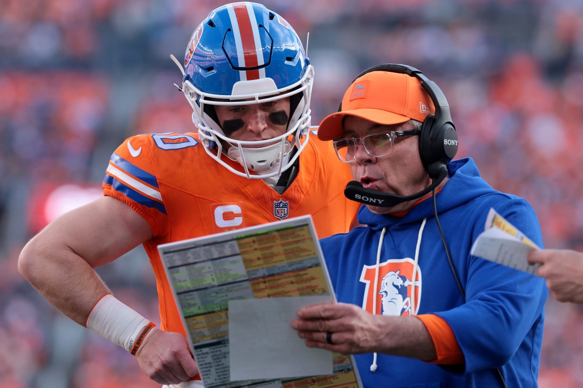 Denver Broncos QB Bo Nix and head coach Sean Payton