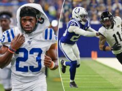 Colts cortou Kenny Moore após pedido de troca Kenny Moore nº 23 do Indianapolis Colts é visto durante o jogo de pré-temporada contra o Cleveland Browns no Lucas Oil Stadium em 17 de agosto de 2019.