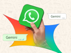 Comecei a usar o Gemini com o WhatsApp e isso mudou o jogo Assistente Gemini AI rodando em um telefone.