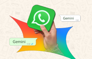 Comecei a usar o Gemini com o WhatsApp e isso mudou o jogo Assistente Gemini AI rodando em um telefone.