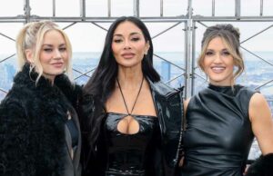 Como Nicole Scherzinger realmente se sente sobre a turnê cancelada das Pussycat Dolls Uma imagem dividida de Ariana Grande no tapete vermelho e Harry Styles se apresentando.