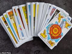 Consultores de carreiras do governo oferecem aos candidatos a emprego um curso de curta duração sobre leitura de cartas de tarô Um baralho de tarô se espalha em um leque. Consultores de carreira do governo ofereceram aos candidatos a emprego um curso de curta duração sobre leitura de cartas de tarô