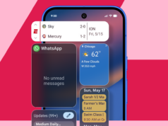 Criei uma configuração ‘somente widget’ que me ajudou a reduzir meu tempo de tela pela metade Mão segurando um smartphone exibindo um widget ‘Foco’ com uma lista de metas diárias na tela inicial.