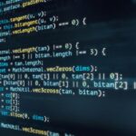 Computer code on a screen.