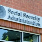 View of the Social Security Administration sign on a building wall in Massachusetts, USA, on May 10, 2024.
