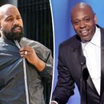 Dave Chappelle zomba hilariamente do convidado surpresa Kanye no palco do show de comédia de Los Angeles