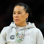 PHOENIX, ARIZONA - APRIL 04: Head coach Dawn Staley of the South Carolina Gamecocks looks on during the Super Saturday open practice ahead of the 2026 NCAA Women's Basketball Tournament Final Four championship game at Mortgage Matchup Center on April 04, 2026 in Phoenix, Arizona. (Photo by Sarah Stier/Getty Images)