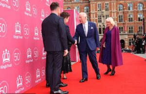 Declan Donnelly é pego em uma divertida ilusão de ótica ao cumprimentar Charles e Camilla no tapete vermelho da festa de gala do 50º aniversário do King’s Trust Declan Donnelly se viu no centro de uma engraçada ilusão de ótica, pois parecia que ele estava usando uma saia plissada enquanto cumprimentava o rei Charles e a rainha Camilla no tapete vermelho