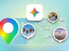 Deixei o Gemini e o Google Maps conversarem, e minhas fotos de férias finalmente fizeram sentido Duas mãos robóticas apontando para um ícone colorido do aplicativo Gemini 3D.