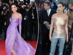 Demi Moore reinventa seu próprio visual no tapete vermelho de 2003 no Festival de Cinema de Cannes Demi Moore reinventa seu próprio visual no tapete vermelho de 2003 no Festival de Cinema de Cannes