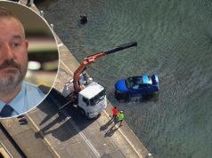 Dois motoristas sob custódia após acidente fatal no Royal National Park de Sydney Carro sendo retirado da água.