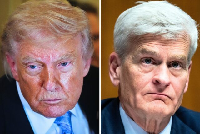 Donald Trump critica Bill Cassidy como 'desastre desleal': 'Sleazebag' President Donald Trump speaks to reporters aboard Air Force One, on May 15, 2026, as he returns from a trip to Beijing, China; Chairman Bill Cassidy, R-La., conducts the Senate Health, Education, Labor and Pensions Committee hearing titled