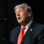 Donald Trump speaks at The Forum Club of the Palm Beaches Dinner at the Raymond F. Kravis Center for the Performing Arts in West Palm Beach, Florida on May 1, 2026.