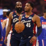 Cleveland Cavaliers star Donovan Mitchell in NBA Playoffs against New York Knicks