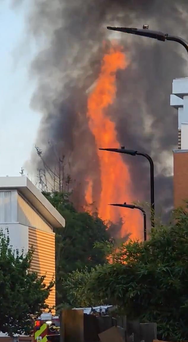 Duas linhas ferroviárias de Londres ficam fora de serviço após Dezenas de bombeiros estão combatendo um enorme incêndio perto da estação Hackney Downs, no leste de Londres