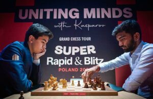 Duas vezes em dois dias: Gukesh perde para Sindarov no Super Rapid & Blitz mais uma vez Duas vezes em dois dias: Gukesh perde para Sindarov no Super Rapid & Blitz mais uma vez
