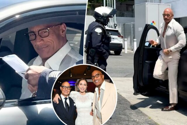 Dwayne 'The Rock' Johnson foi parado pela polícia em Hollywood após a cerimônia da co-estrela na Calçada da Fama
