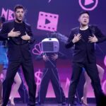 Matt Rogers and Bowen Yang  NBCUniversal upfront Radio City Music Hall May 11 2026