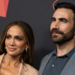 Jennifer Lopez and Brett Goldstein at the Netflix 2026 Upfront Red Carpet held at Sunset Pier 94 Studios on May 13, 2026 in New York, New York. (Photo by Stephanie Augello/Variety via Getty Images)