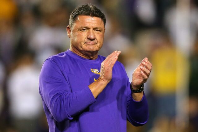 Ed Orgeron volta para a equipe da LSU 7 anos Former LSU head coach Ed Orgeron