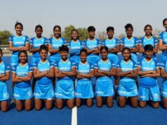 Encerramento esportivo indiano, 22 de maio: seleção feminina da Índia para a Copa Asiática de Hóquei Sub-18 Encerramento esportivo indiano, 22 de maio: seleção feminina da Índia para a Copa Asiática de Hóquei Sub-18