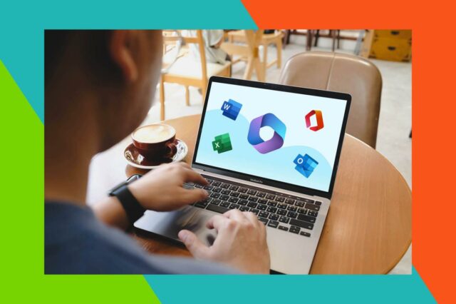 Laptop exibindo uma planilha com dados financeiros e gráficos, com uma xícara de café ao lado.
