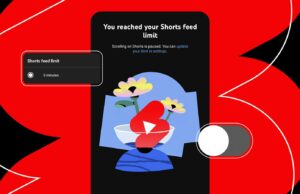 Encontrei a configuração do YouTube que todo odiador de Shorts deveria ativar Um telefone mostrando o logotipo do YouTube em um fundo colorido