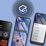 O Pixel 9 Pro em uma mesa de vime e em cima da capa de um álbum com a tela voltada para cima