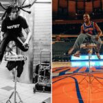 Enterrada do baterista: o artista de rua do metrô de Nova York toca pelos Knicks no MSG em um momento de lista de desejos