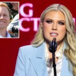 Erika Kirk falando em um evento da Turning Point USA.