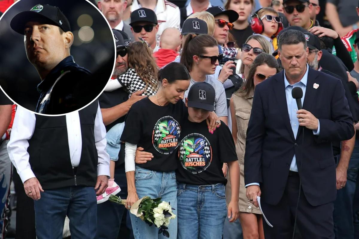 Esposa e filhos de Kyle Busch fazem a primeira aparição pública desde a morte do piloto para um emocionante momento de silêncio na Coca-Cola 600