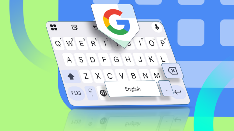 Um mascote 3D do Android cercado por ícones que representam recursos como tela dividida, histórico da área de transferência, configurações rápidas, automação e navegação por gestos.