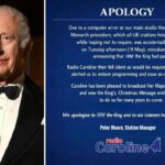 Estação de rádio do Reino Unido anuncia erroneamente a morte do rei Charles em um erro no ar