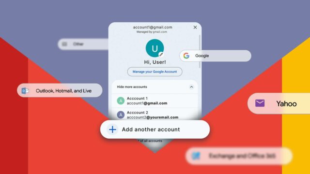 O ícone do Gmail lado a lado com símbolos de adição.