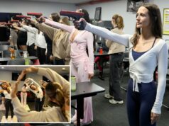 Eu fiz a primeira aula de ‘Pistolas e Pilates’ – e isso me deixou suando muito Eu fiz a primeira aula de 'Pistolas e Pilates' - e isso me deixou suando muito