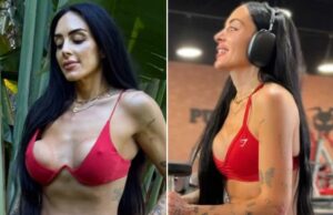 Eu sobrevivi a duas cirurgias malfeitas – é por isso que não me arrependo Cheyenne Caspary com implantes musculares.