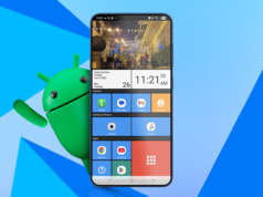 Eu trouxe o Windows Phone de volta à vida no meu telefone e isso envergonha os lançadores modernos Uma mão organizando aplicativos na tela de um smartphone, cercada por vários ícones coloridos de aplicativos